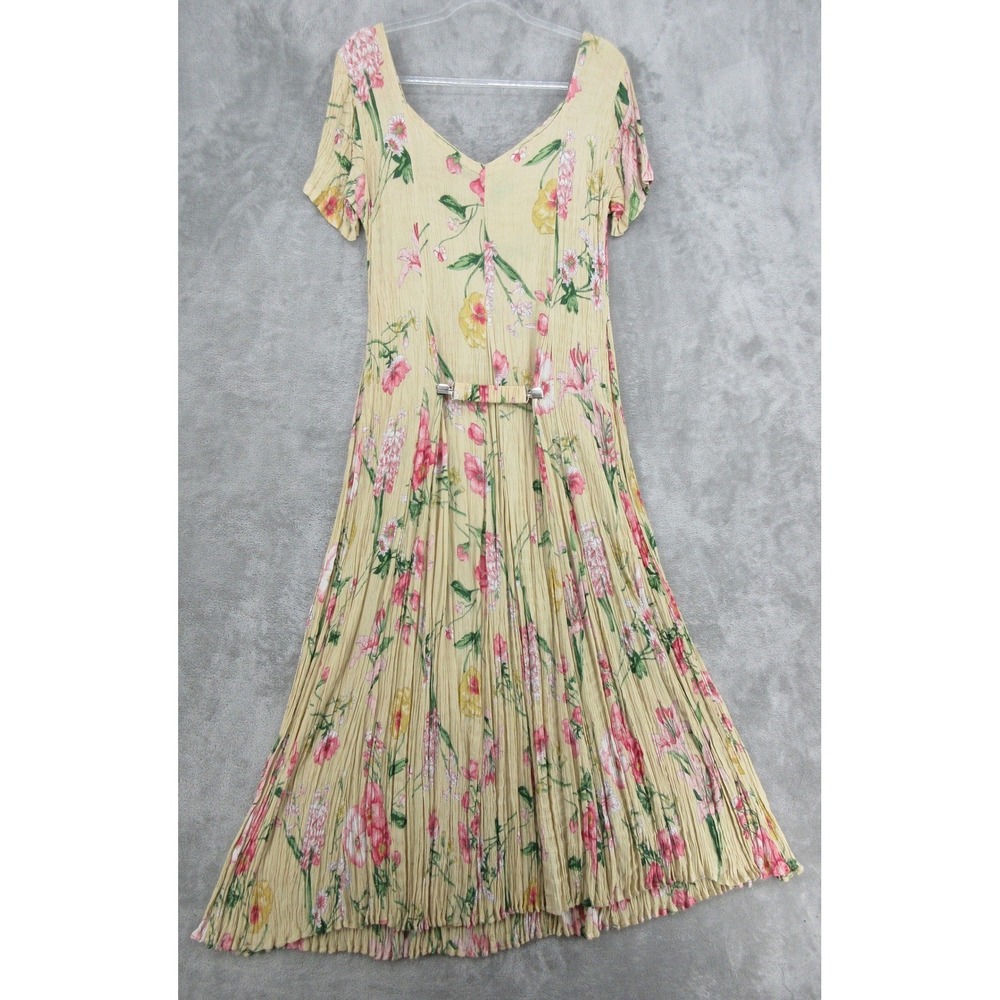 Vintage Starina Dress Womens Size M Floral Broomstick Maxi Romantic Modest 90s